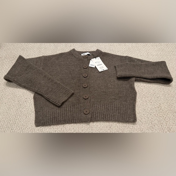 Zara Sweaters - Zara Women's Cardigan / Metal Taupe Brown